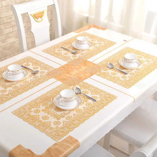 Anti-Scalding Disposable Tablecloth Color Soft Table Mat Transparent PVC Tablecloth, Waterproof Clear PVC Table Cover