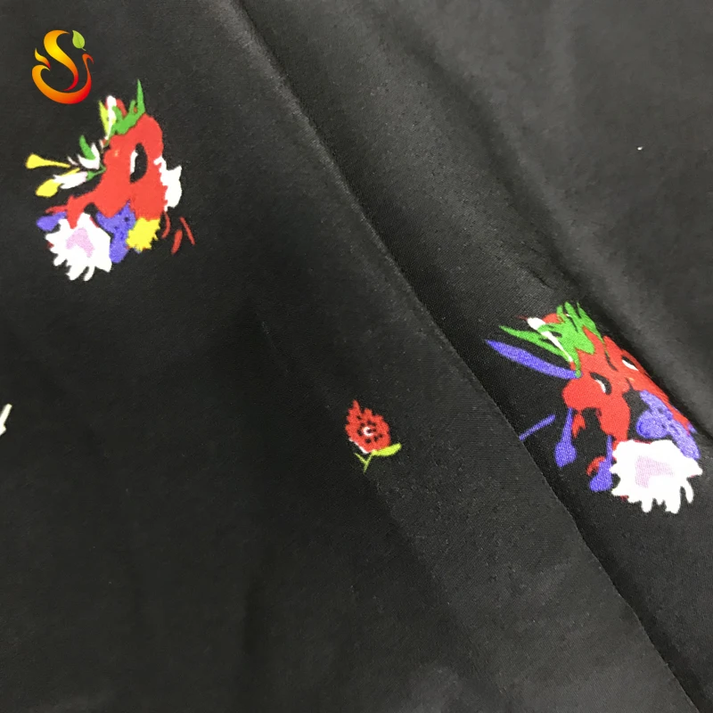 
Custom Floral Print Chinese Silk Crepe De Chine Fabric 