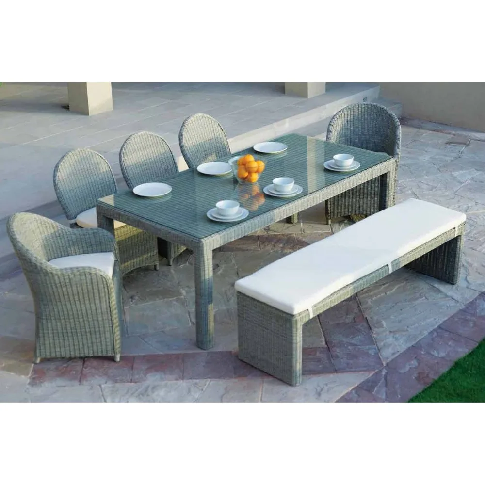 Promotion Rattan Furniture Mexico Dining Tables Chair With Bench Garden Furniture