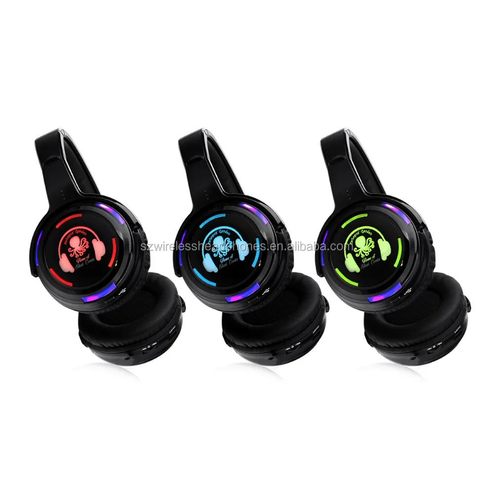 Led Silent Disco Party wireless Headphones working with RF transmitter RF988