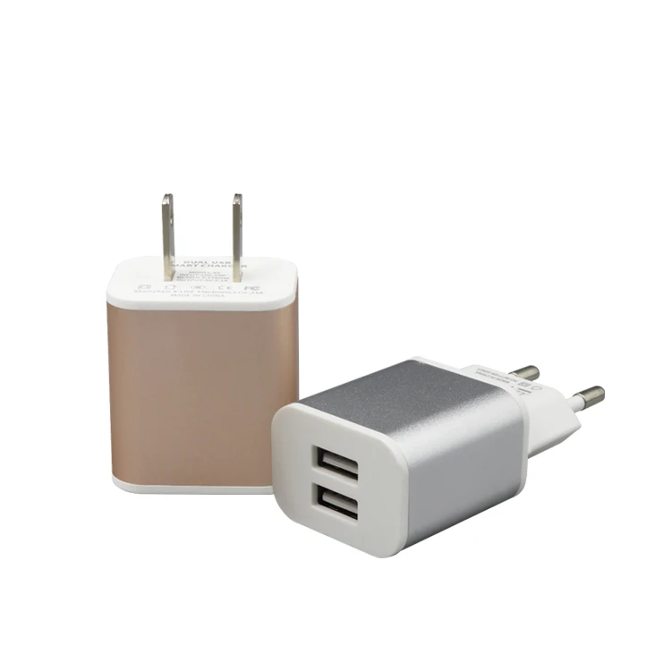 
wall charger universal for USA market UL standard aluminum case 5V 2.1A dual usb power adapter charger 