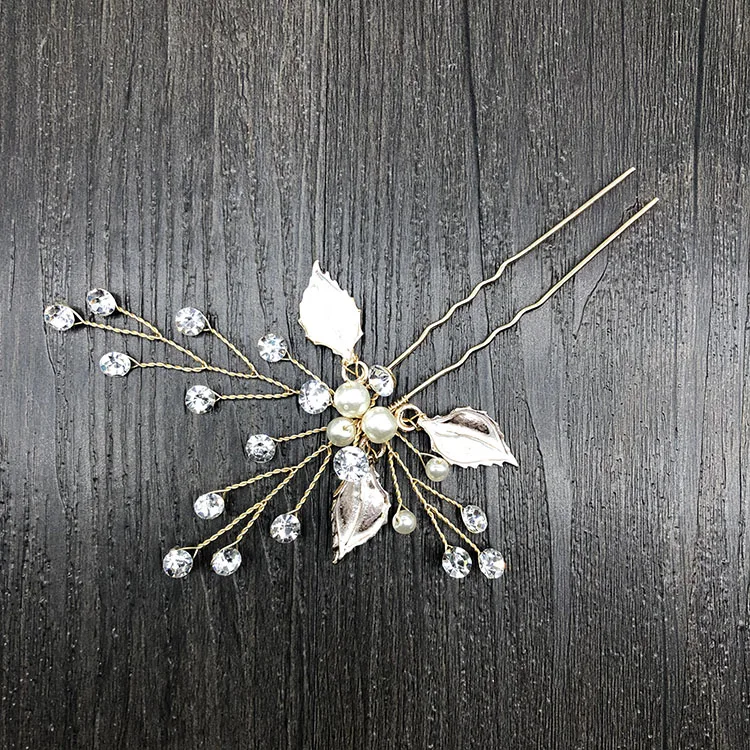 Женские гребни для волос SHSS2021, свадебные украшения для волос с золотыми листьями и жемчугом