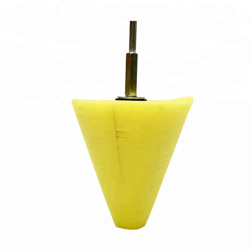 Car Wheel Yellow Umbrella shape Polishing Waxing Cleaning Power Foam Cone Dual Action mini Polisher