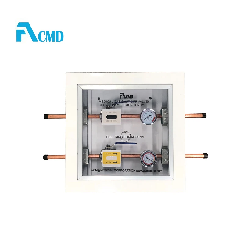 Red Copper Shut Off Medical Oxygen Valve With Box for Oxygen and Vacuum