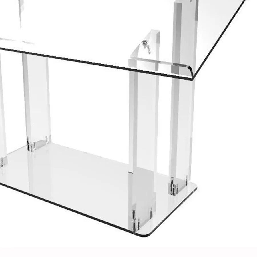 Factory Designs Modern Church Pulpit Acrylic Tabletop Podium Desktop Lectern with Book Support