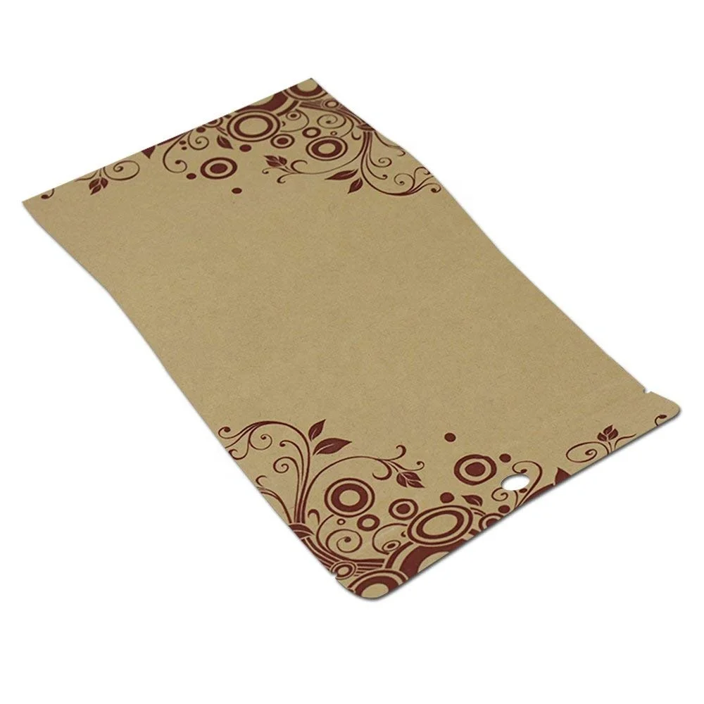 Foil Heat Seal Kraft Paper Stand Up Zipper Bags Coffee Nuts Food Package Bag Custom Mylar Bag