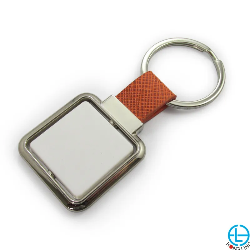 
Wholesale spinner brown square metal keyring& key holder 
