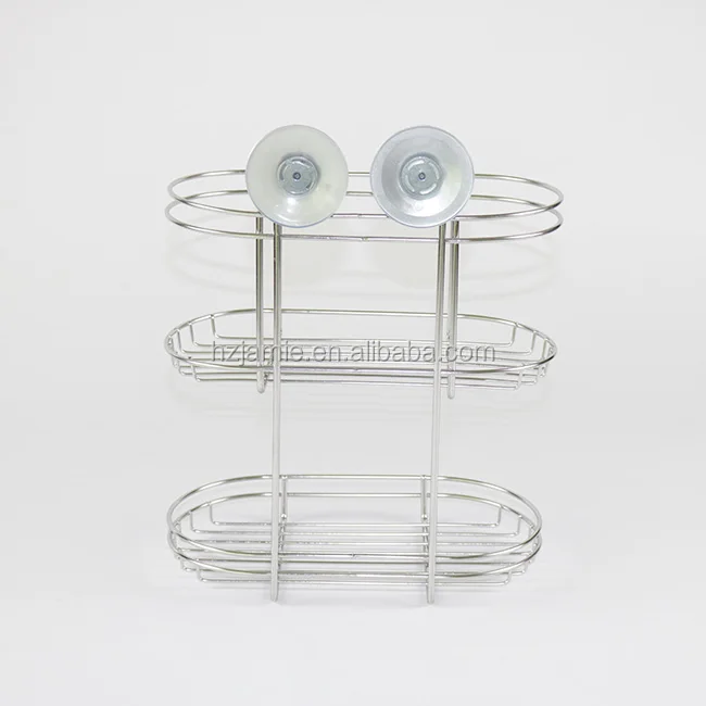 stainless steel bathroom storage rack with suction cup