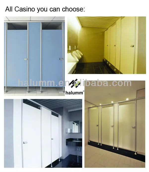 halumm casino toilet cubicle partition hpl toilet cubile phenolic toilet partitions with Fire-resistant Water-proof