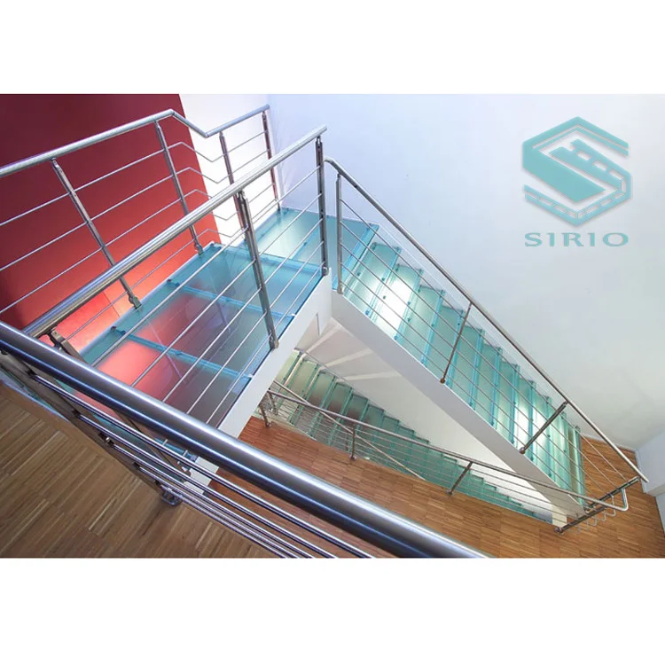 Популярный дизайн индивидуальные нержавеющей стали закаленное стекло, лестницы европейский здание товара