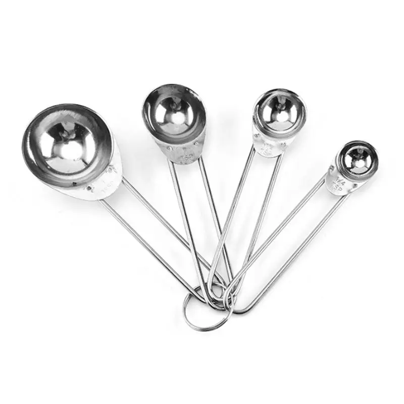 Lixsun High Quality 4PCS Rose Gold Measuring Spoon And Cup Set With Stainless Steel  Handle For Baking Tools