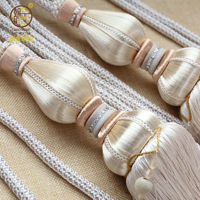 
Large Drapery Curtain Tie-Backs Twisted Rope Braided Tassels 
