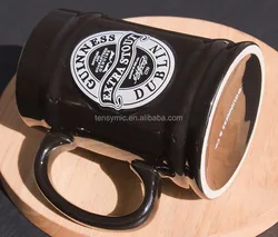 Hot selling color glazed stein ceramic beer mug with handles