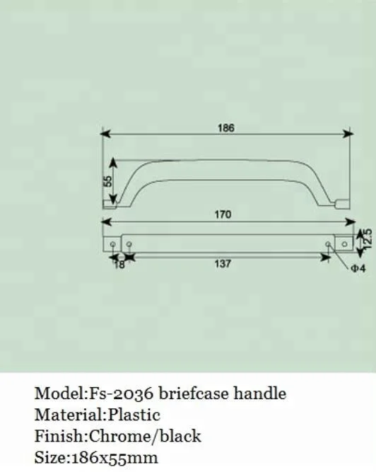 FS-2069 Luggage plastic top carry handle parts, Tool case plastic carrying handle, Luggage bag suitcase plastic handle parts