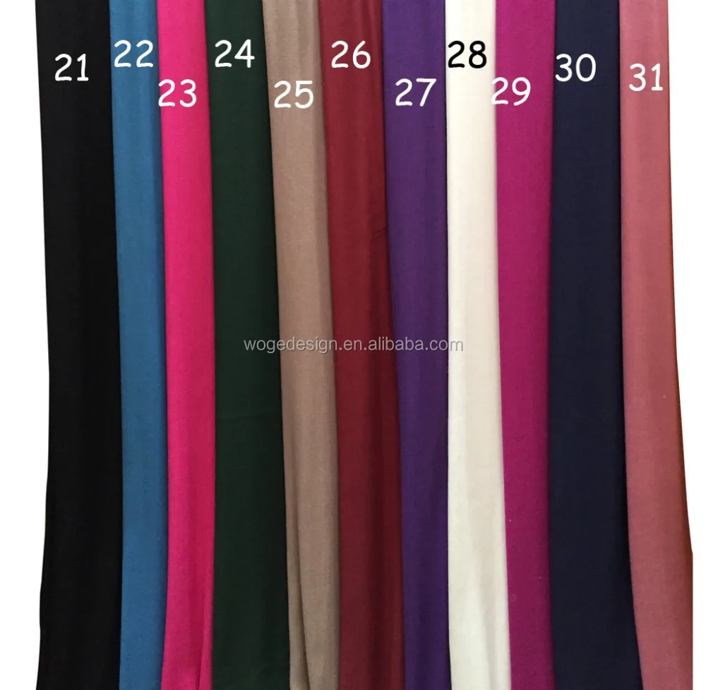Classic UK beautiful popular hijabs factory wholesale ladies plain solid viscose scarfs pashmina with 41colors available stock