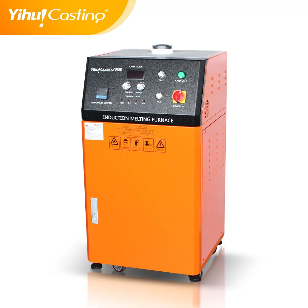 2KG Induction gold melting furnace with max temp 1200 C for gold sliver metal melting