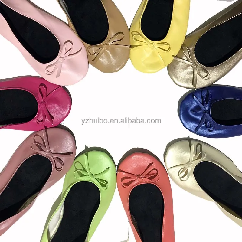 
Ballet shoes Foldable Flats and Travel Pouch Travel Slipper 