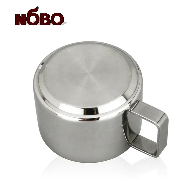 NOBO Customized logo Insulated Espresso Cup Set Stainless Steel Tea Cups and Saucer With Spoon
