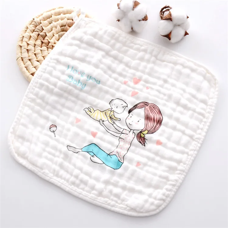 
Lovely Children Six Layer 100% Gauze cotton Baby wash cloth wholesale face towel 