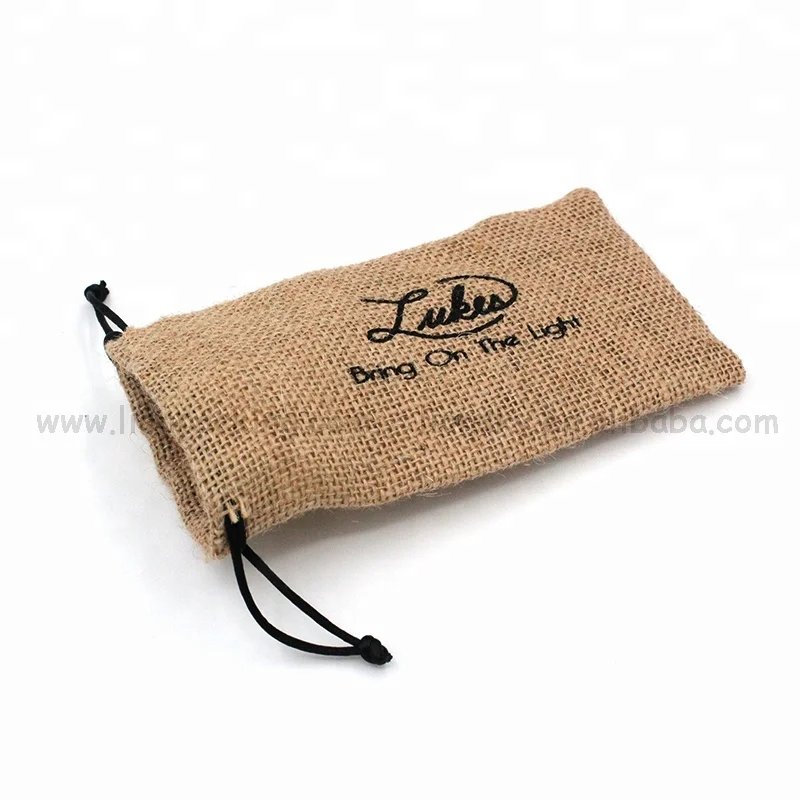 China supplier custom logo small pull string burlap pouch jute potato sacks bag