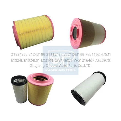 21834205 21243188 21115483 1533494 E1024L01 Depehr Heavy Duty European Engine Air Supply Parts VLV RVI Truck Air Filter