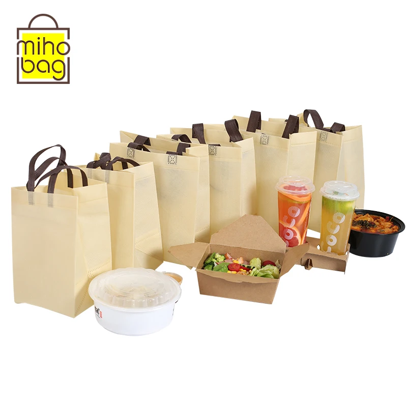  Promotional Logo Printed Shopping Non Woven Bag with Strong Handle
