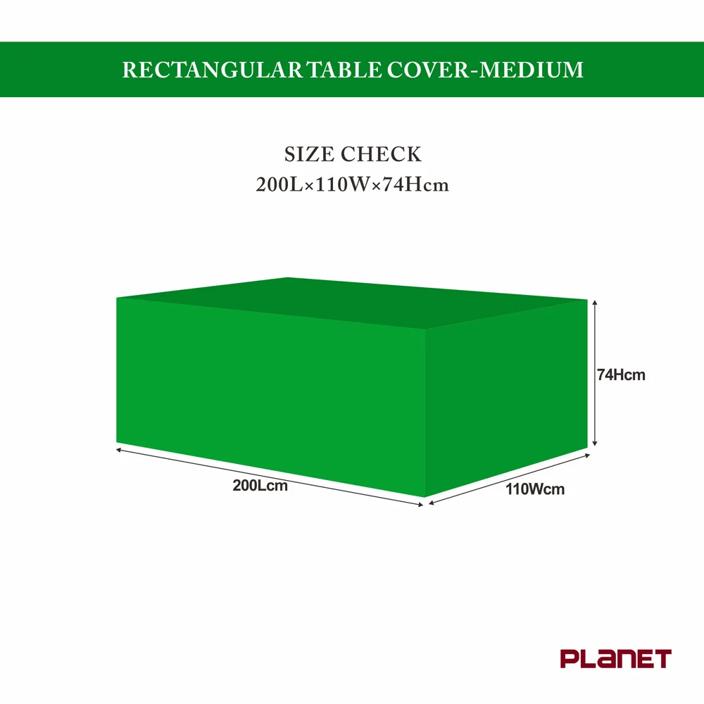 Custom Size Waterproof UV Protective Outdoor Garden Patio Furniture Cover Green Color Rectangular Table Cover