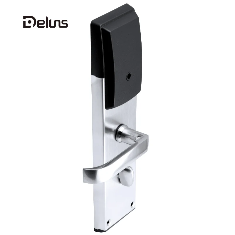 
Deluns smart electronic rfid card online hotel lock management used M1 system security digital locks factory 