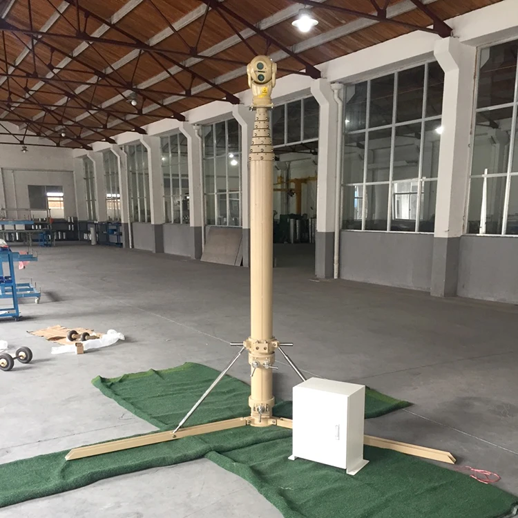 Military Pneumatic telescopic mast mobile telescopic lighting mast with tripod