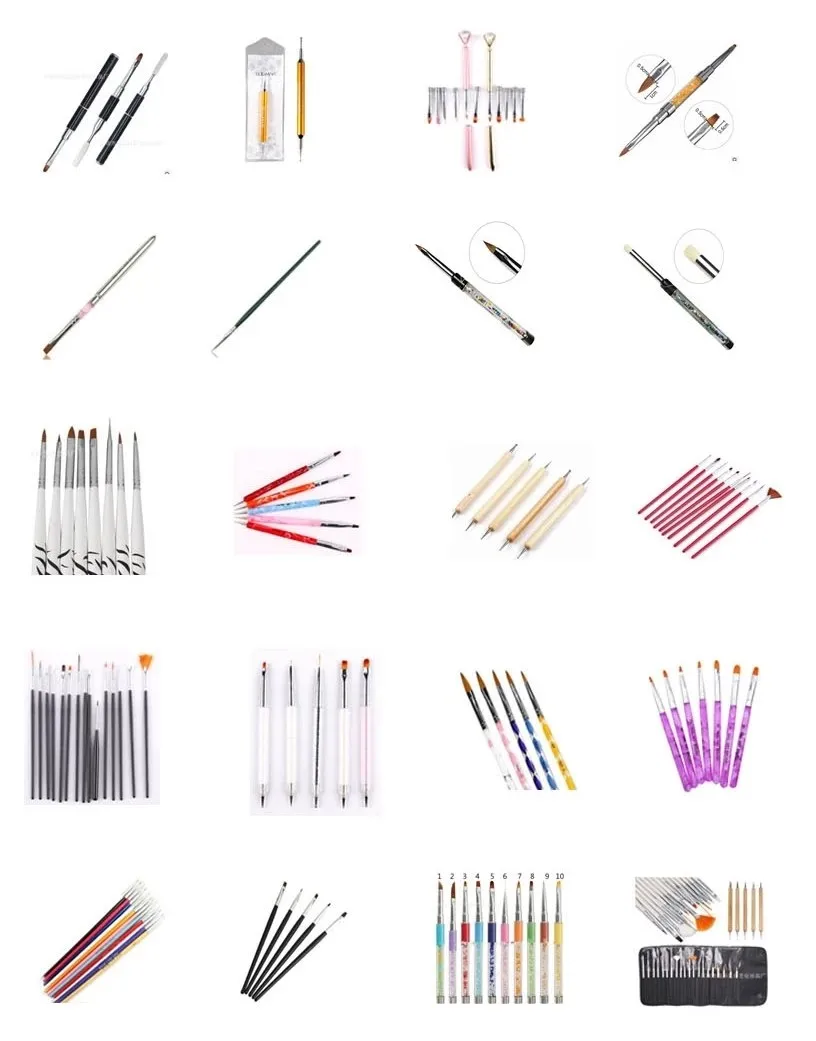 SZ105 factory wholesale 8mm\12mm\16mm Hot sales UV Gel Polish Nail Art Lines Painting Pen Brush 3pcs