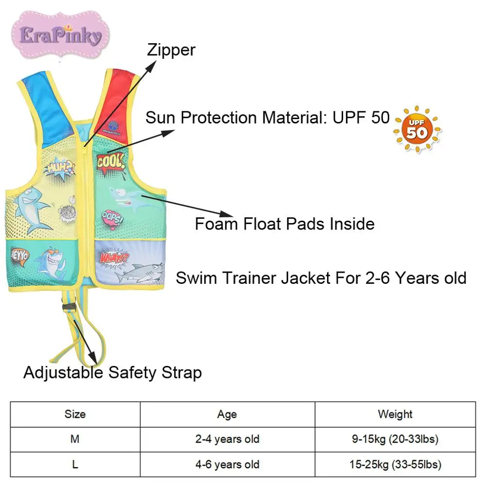 high quality portable life jacket life vest for kids swim trainer vest wholesale toddler swimming aid for learning