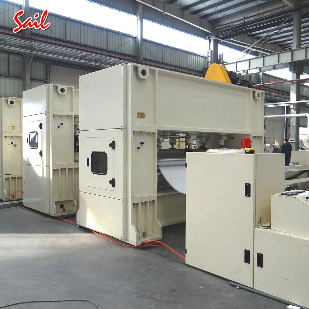 Polyester nonwoven carpet and velour carpet manufacturing machine