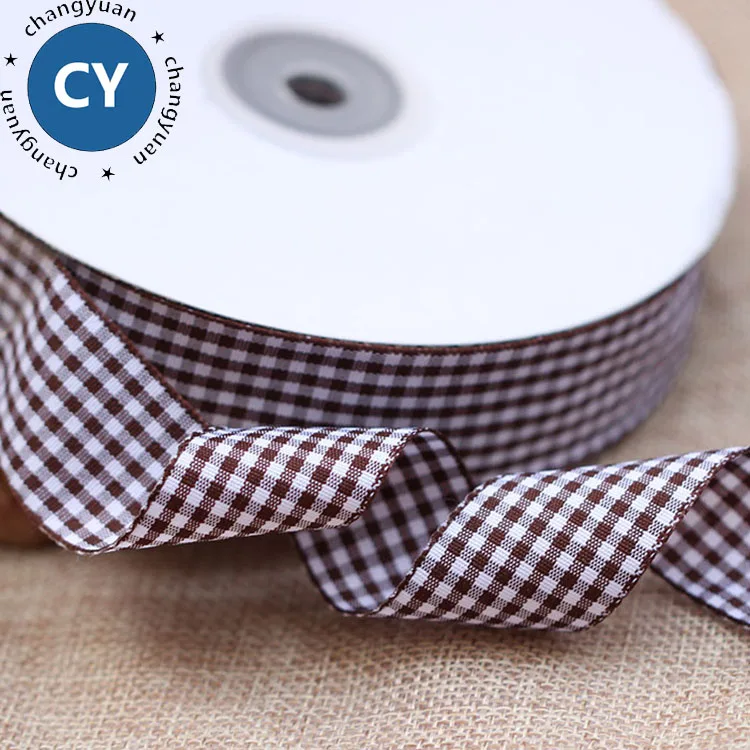 Wholesale 1 inch 25mm High Quality Various Colors Tartan Gingham Check Plaid Ribbon