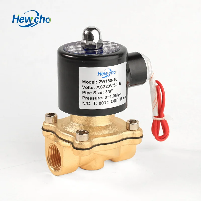Электрический водяной электромагнитный клапан 2W160-10, 3/8 дюйма, 10 мм, с отверстием переменного тока 220 В/230 В