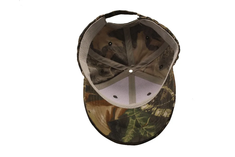 
Hot Selling 6 Panels Strap Back Flat Embroidery Camo Baseball Cap 