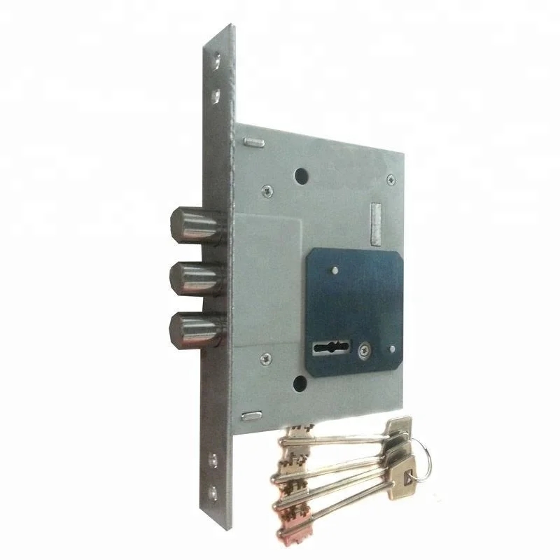 257L security mortise lock with 3 steel round bolts