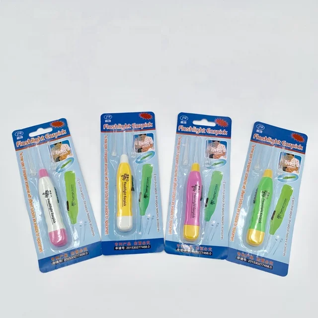 Kids Baby Safe Ear Wax Pick Ear Cleaner Earpick Spoon Earwax Curette Remover Tool with LED Flash Lighting