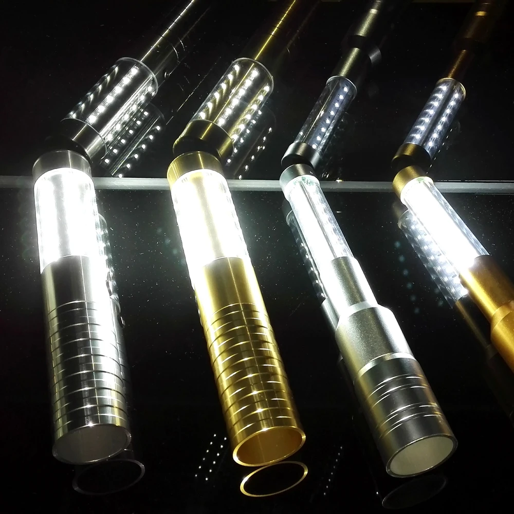 Silver Gold Rechargeable Sparkler Flashing Champagne LED Bottle Strobe Baton