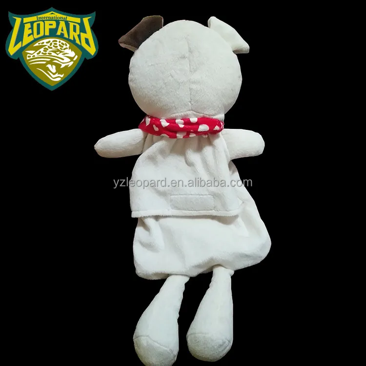 
Kids warm gift rubber hot water bottle and 3D cartoon bull dog plush toy cover 