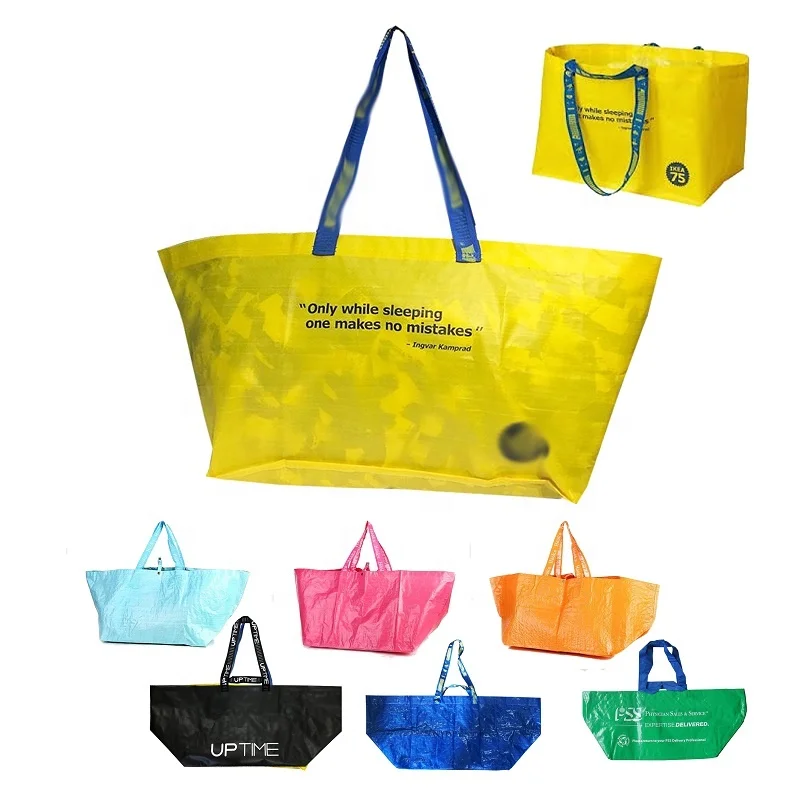 
Frakta Outdoor Recycle PE Woven Shopping Large Utility Side Tote Bag 