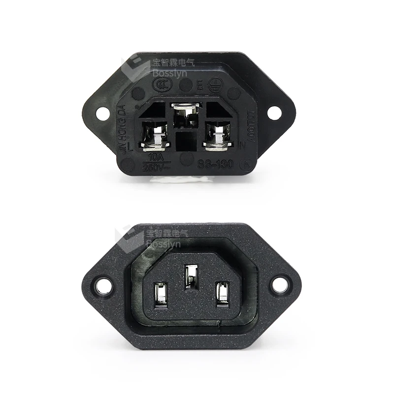 IEC C13 PCB Mount Female Power Jack Socket Connector