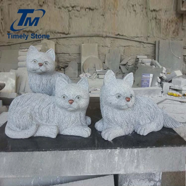 
Animal Statue Cat Carved Stone Figurines Sculpture 