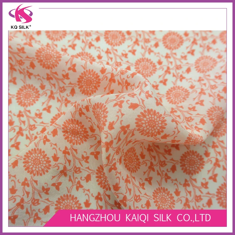 Hot Sale Floral Fabric Habotai Silk Fabric Print Silk Fashion Fabric for Dress Scarf