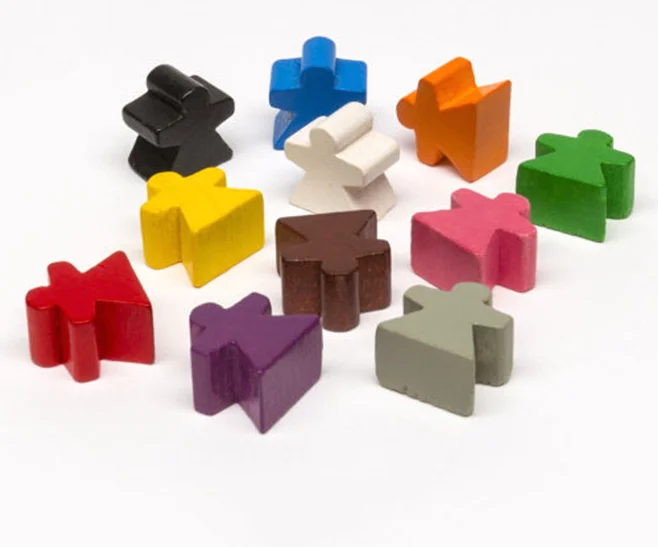 Custom Multi Color Wooden Meeple Game Card Game Mini Vehicle Shape Meeple Colorful Mini Wooden Meeple for Board Game