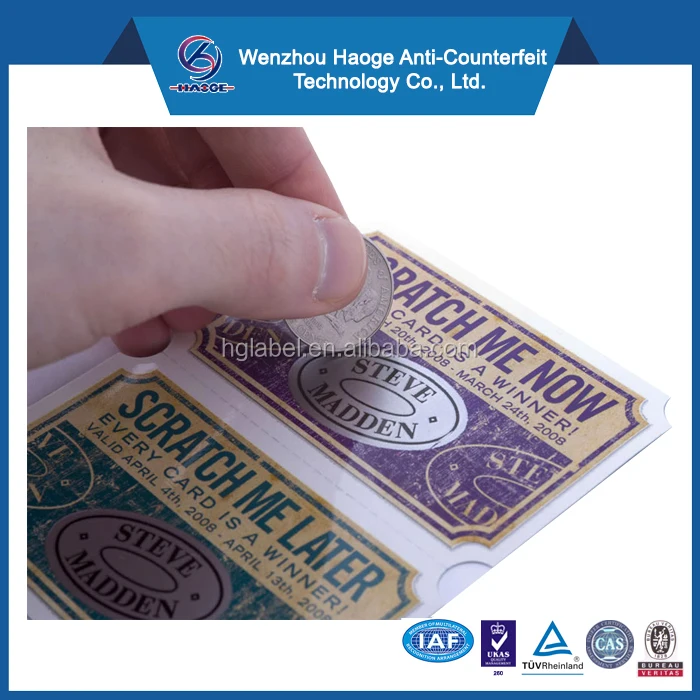 Скретч-этикеток пользовательские отрывать наклейка