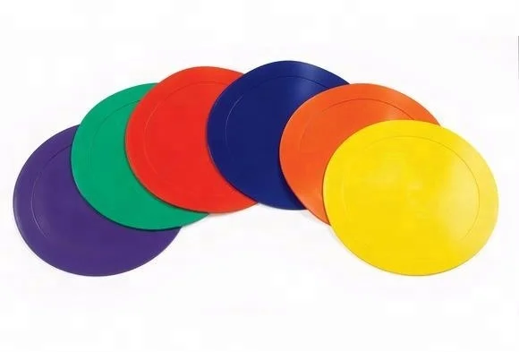 Durable round rubber sports poly vinyl disc soccer speed training pvc flat rounded spot land markers