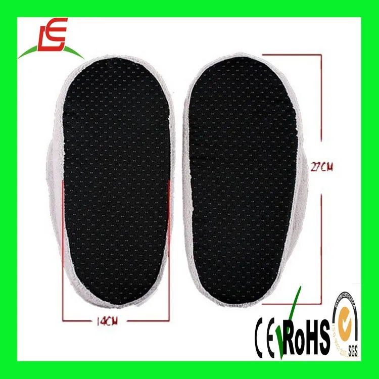 New Gray PC Electric Heating Slippers Heated Shoes Foot Warmer Piggy Plush USB Laptop