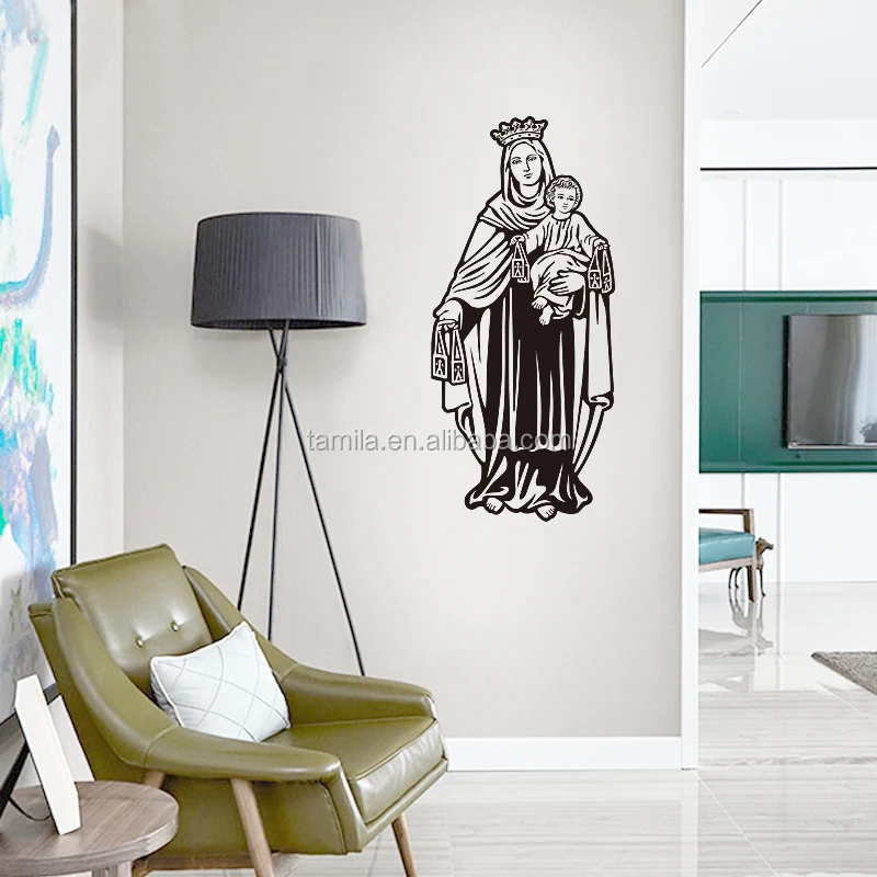 Custom Design Fashion Christ Religious Holy Enamel Mary Mother and The Son of God Church Wall Sticker