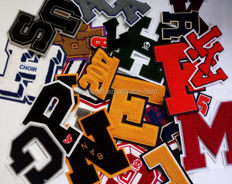 CHENILLE PATCH LETTERS ( R ) FOR  LETTERMAN JACKET