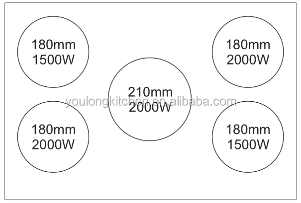 2016 new design 5 national schott ceran induction hob/cooker